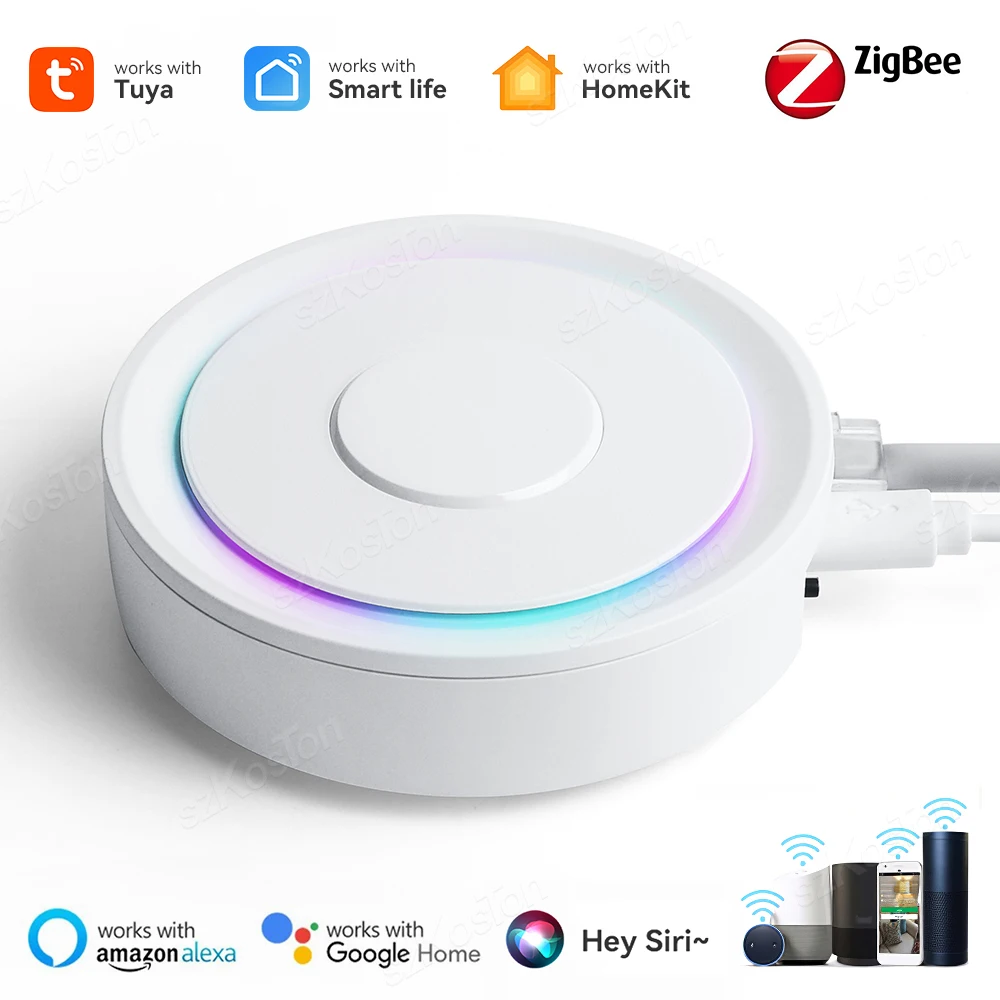 

HomeKit ZigBee Gateway Hub Smart Home Bridge Remote Controller Tuya Smart Life APP Works with Alexa Google Apple Home Kit