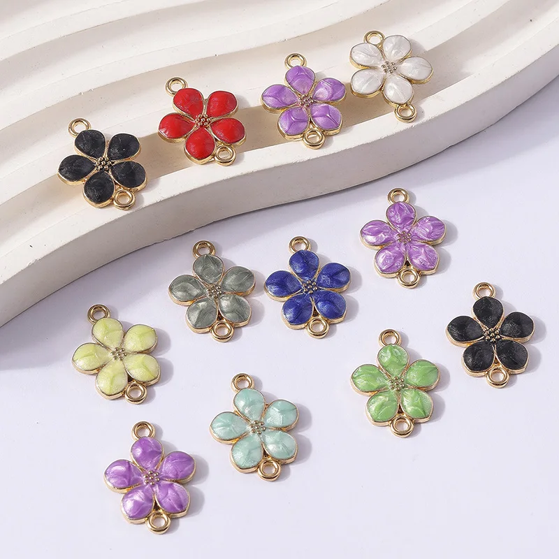 

Duarte 20Pcs/Lot Cute Colorful Enamel Flower Charms Connectors for Jewelry Making DIY Bracelets Necklaces Handmade Crafts Gifts