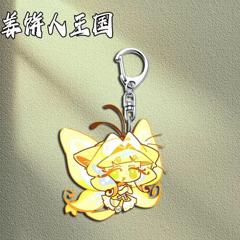 

Gingerbread Man Kingdom Acrylic Keychains Q-version Keyring Schoolbags Backpack Car Chains Cartoon Decorative Pendants Kids Toys