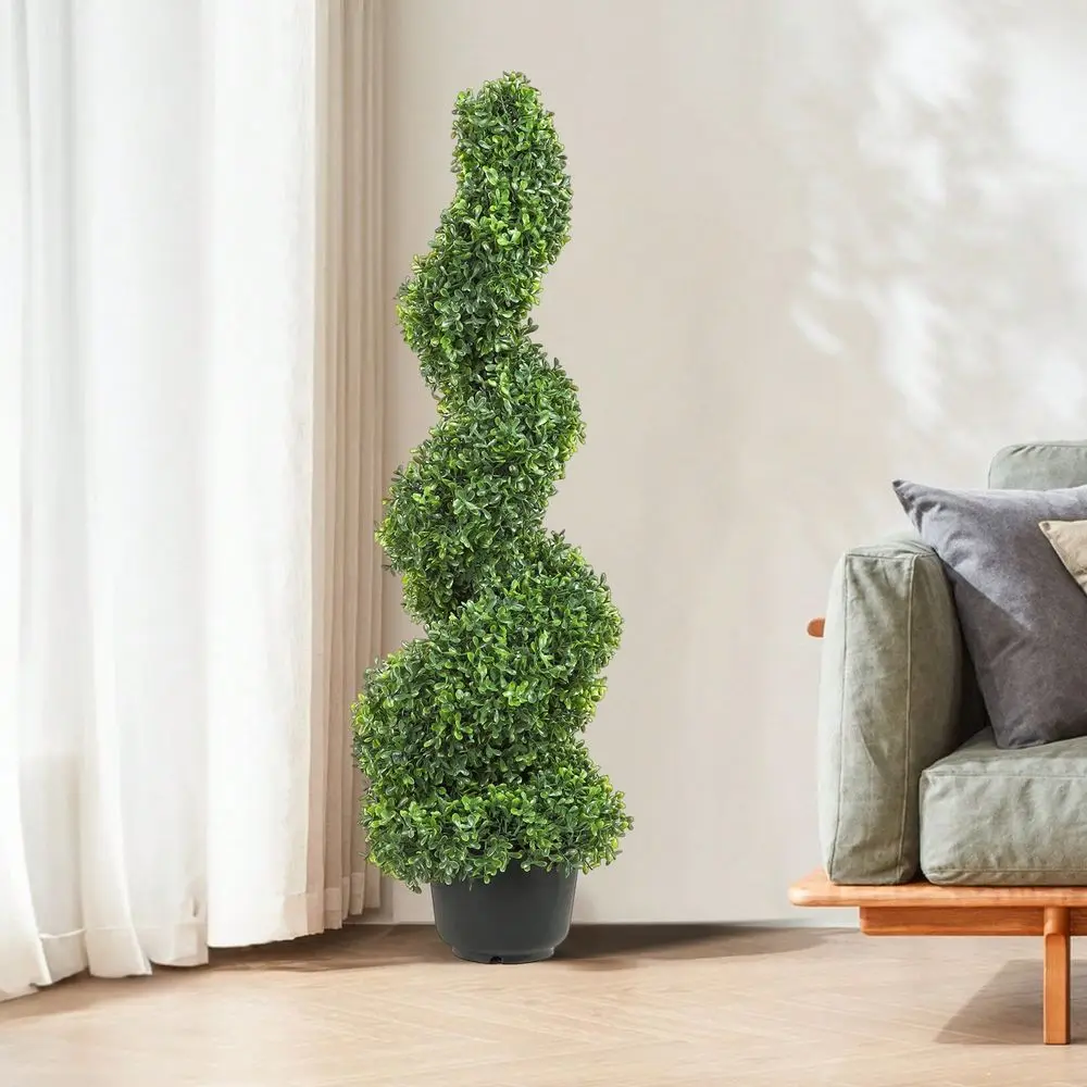 

Pcs. Artificial Boxwood Tower Topiary Spiral Artificial Plant 122cm High Decorative Plant Green Plastic PE Iron Topiary Plants