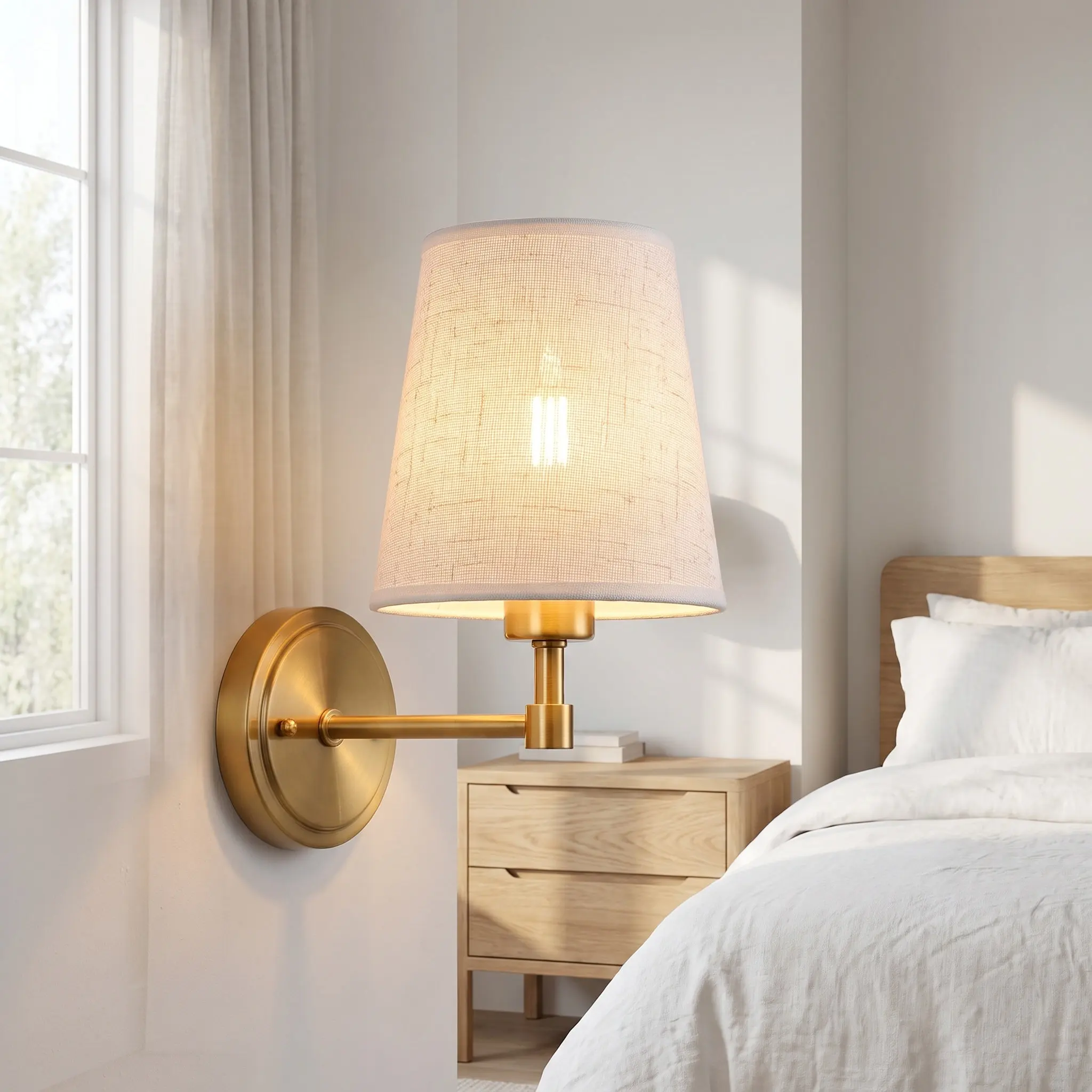 Mini Fabric Drum Lampshade Clip on Replacement Shade for Table Lamp Chandelier Wall Sconce Soft Neutral Light Fabric Lamp Shade