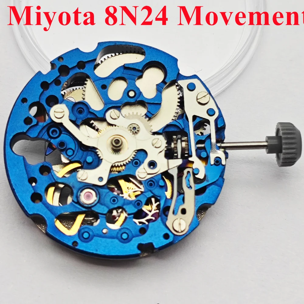 Miyota 8N24 Automatic Mechanical Movement 21600 BHP Watch Movement 21 Jewel Automatic Self-winding Skeletonize Mechanis Movement