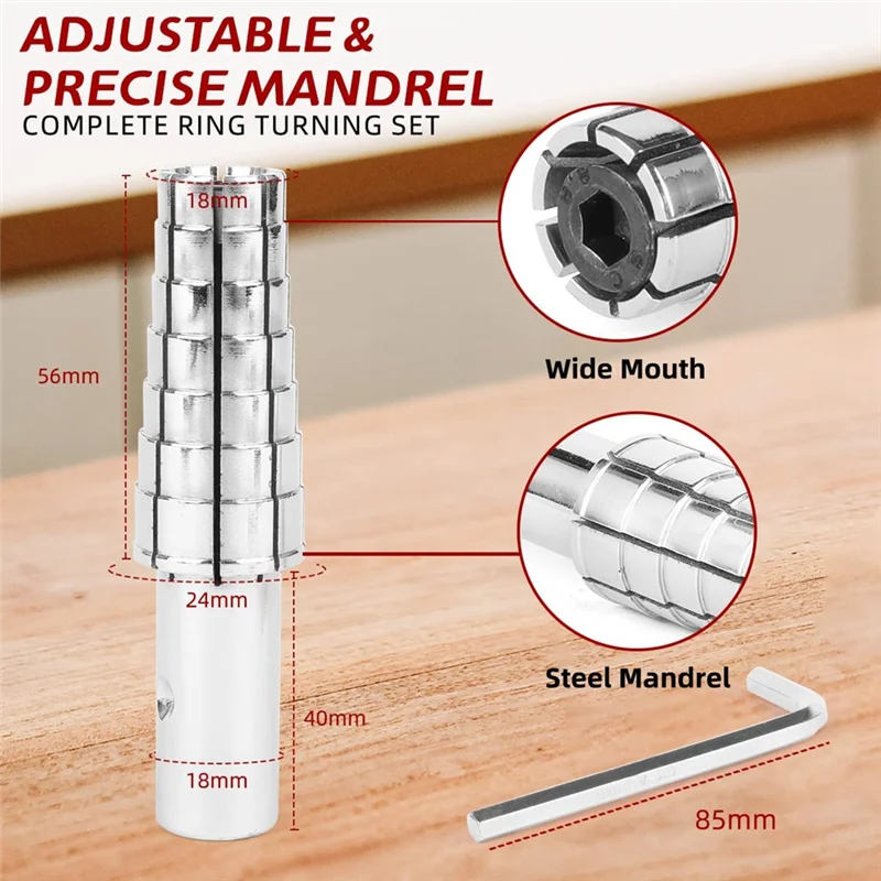 Expanding Stainless Steel Ring Mandrel with Hex Key-Heavy Duty Ring Shaper Tool for Ring Turning and Ring Making7.5-10.5 image 5