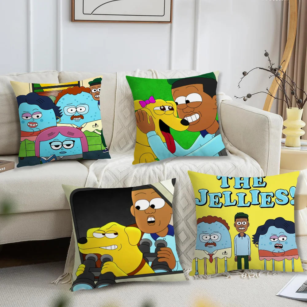 Cute The J-Jellies Cartoon cushion cover Accessories Square Cushion Room Bedroom Headboard Sofa Living Backrest Car Nap Time