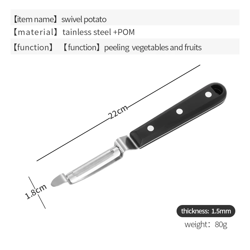 POM stainless steel kitchen Swivel Vegetable fruit potato Peeler Peeling Knife p shape peeler Ich schlumpfe nicht mehr herum