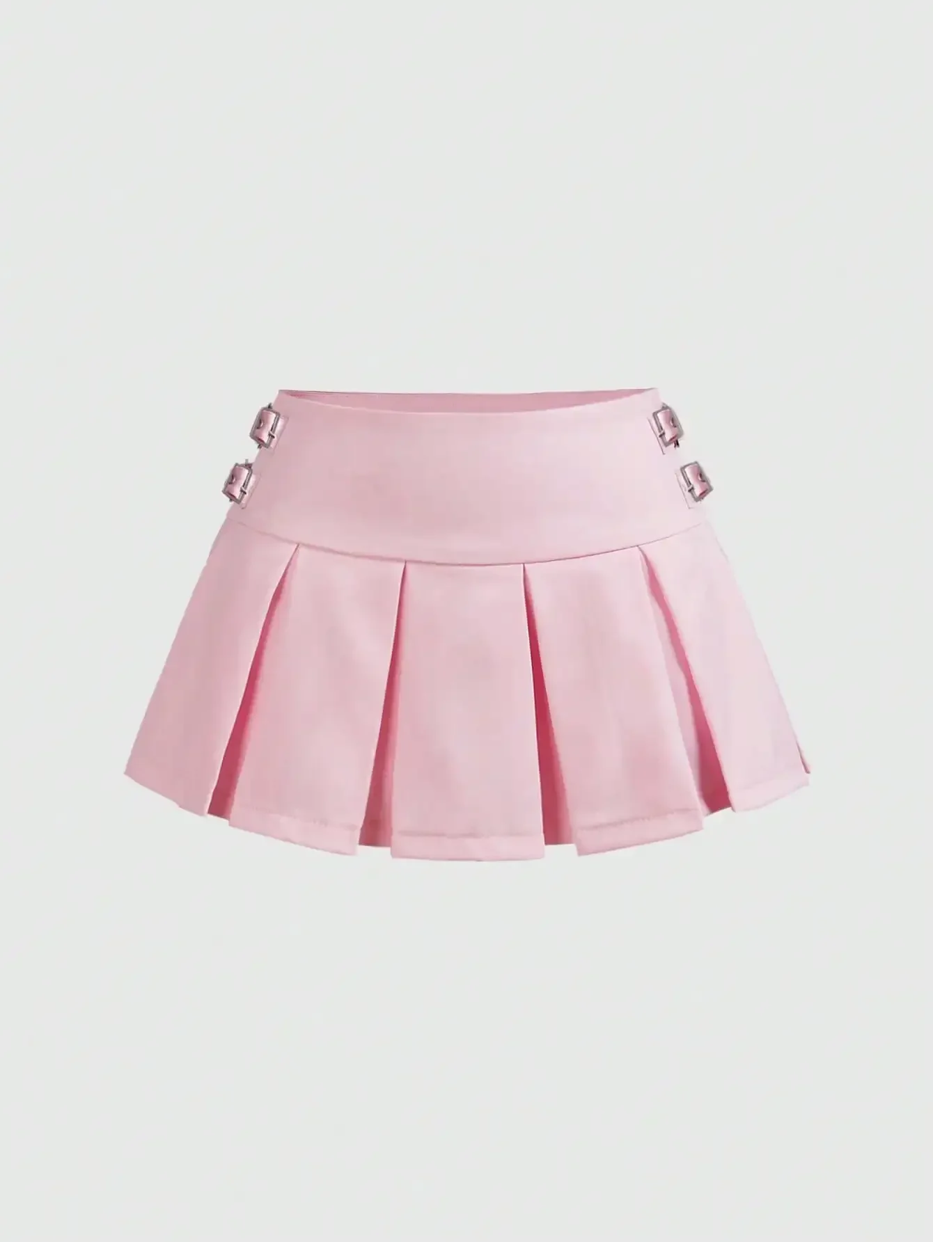

ROMWE J-Fashion Spring/Summer Valentine's Day Kawaii Cute Athletic Preppy Sweet Pink Low Waist Pleated Mini Skirt For Women