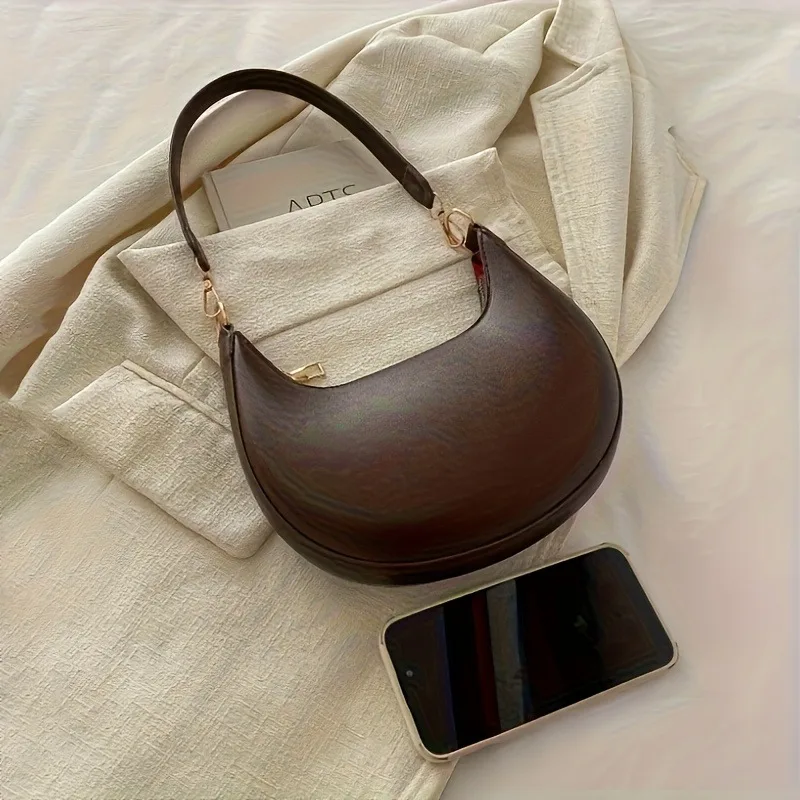 New Fashionable High-end Moon-shaped Baseball Bag Showing Luxury Women's Single Shoulder Bag Elegant Lady Handbags Bolso Mujer