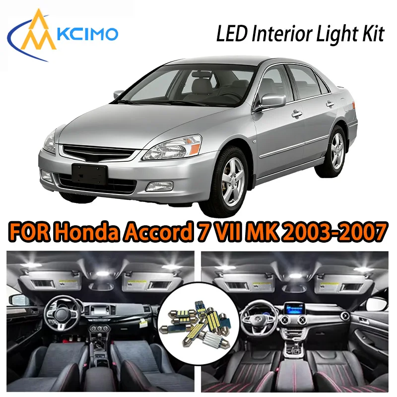 

KCIMO For Honda Accord 7 VII MKVII MK7 7th 2003-2007 Premium LED Interior Kit - 2 Colors , Quick Installation, Long-Lasting