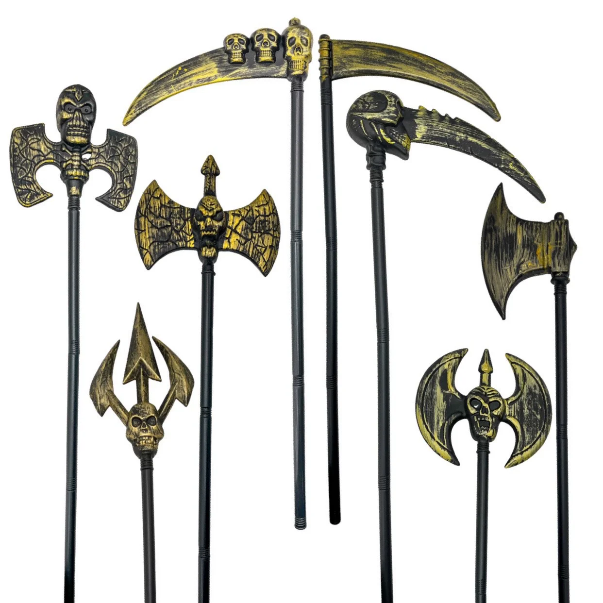 Cosplay Plastic Equipment Props Sickle Ghost Festival Simulation Trident Axe Stage Halloween Props Gift