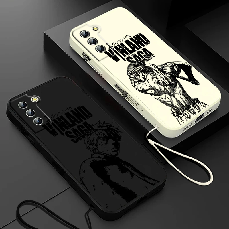 VINLAND SAGA Thorfinn Phone Case For Samsung Galaxy S24 S23 S22 S21 S20 Pro FE Plus Ultra Liquid Left Rope Cover