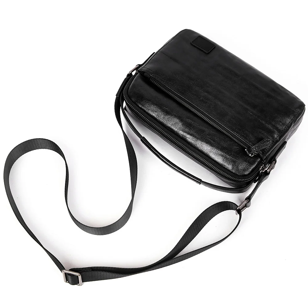 Saco de mensageiro crossbody de couro genuíno, saco de ombro masculino, sacolas designer, bolsas masculinas, novo