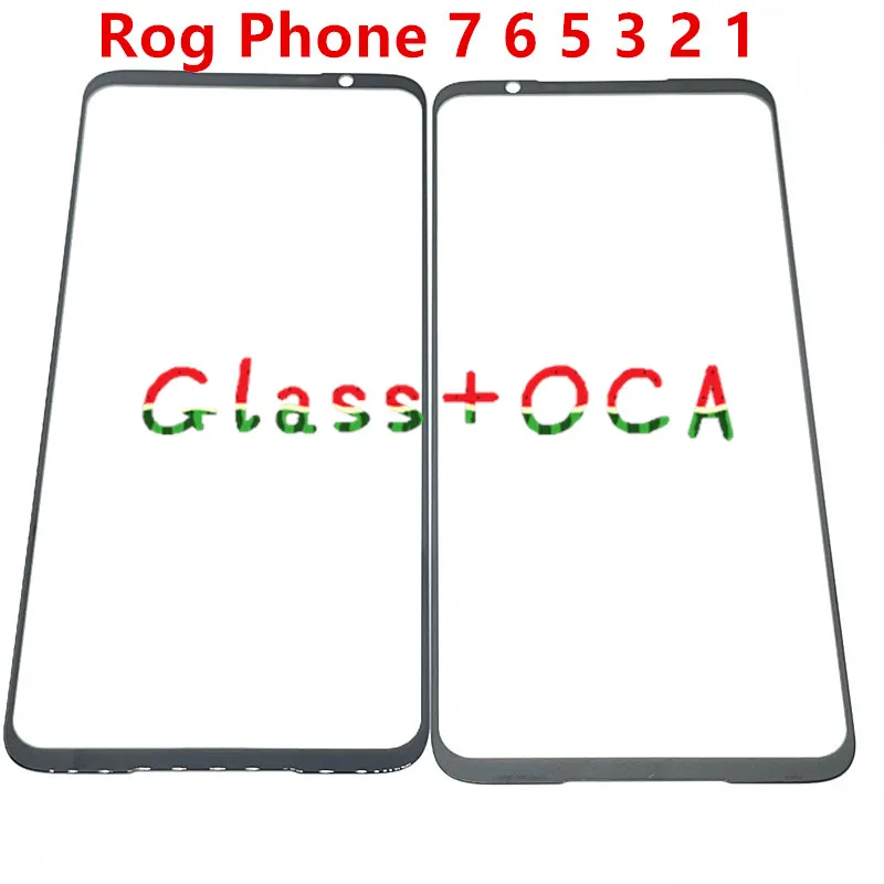 2Pcs For Asus ROG Phone 7 6 Pro 6D 5S 5 3 2 1 LCD Front and outer glass lens touch screen replacement +OCA