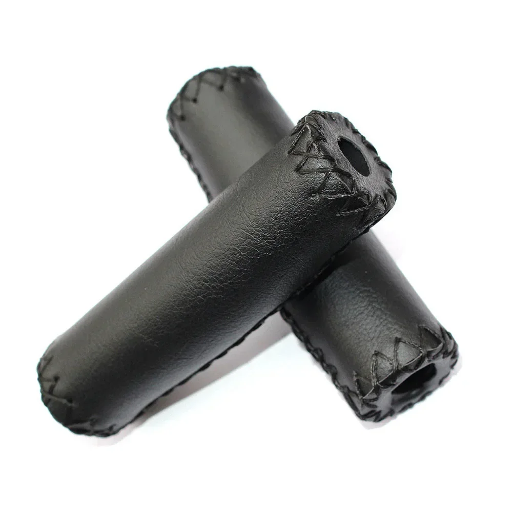 Handlebar Grips Leather Bicycle Grips Vintage Bicycle Grips Retro Cycling Grip Bicycle Parts Bicycle Leather Handlebar