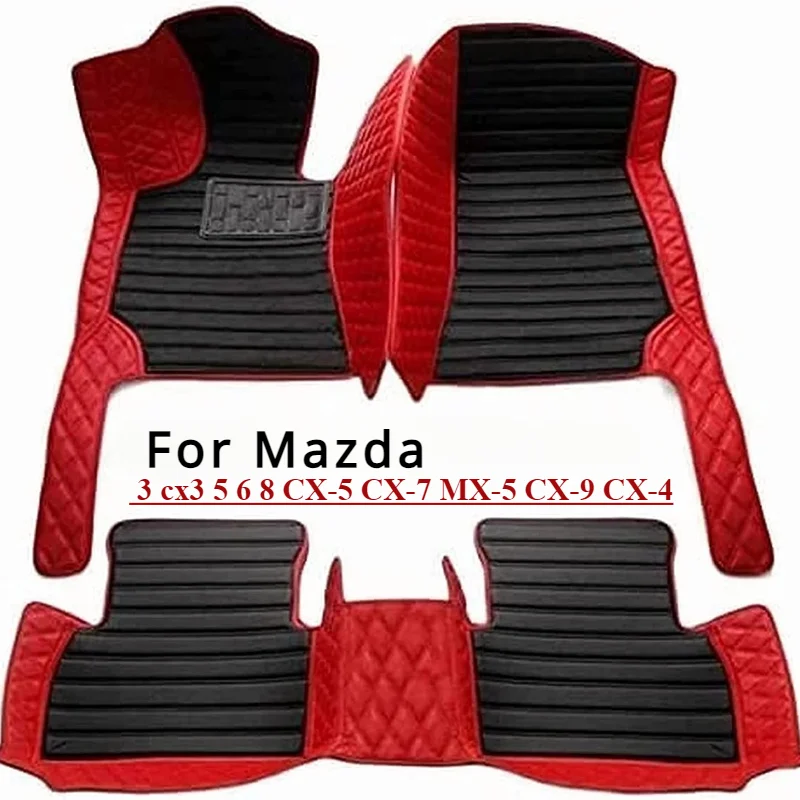 Custom Car Floor Mats For mazda All Models 3 cx3 5 6 8 CX-5 CX-7 MX-5 CX-9 CX-4 accessories leather Interior Rugs Parts2000-2024