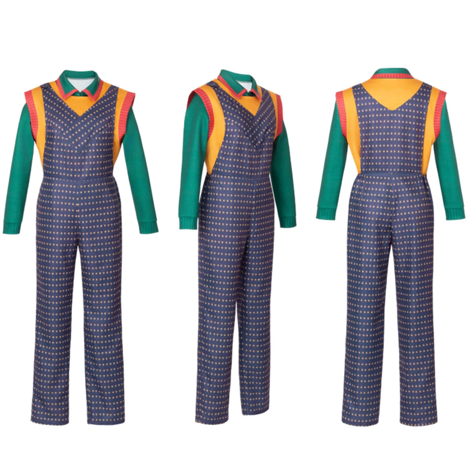 

Holly Wheeler Cosplay Costume Kids Adult Polka Dot Overalls Top Vest Horror Movie Halloween Performance Suit Set