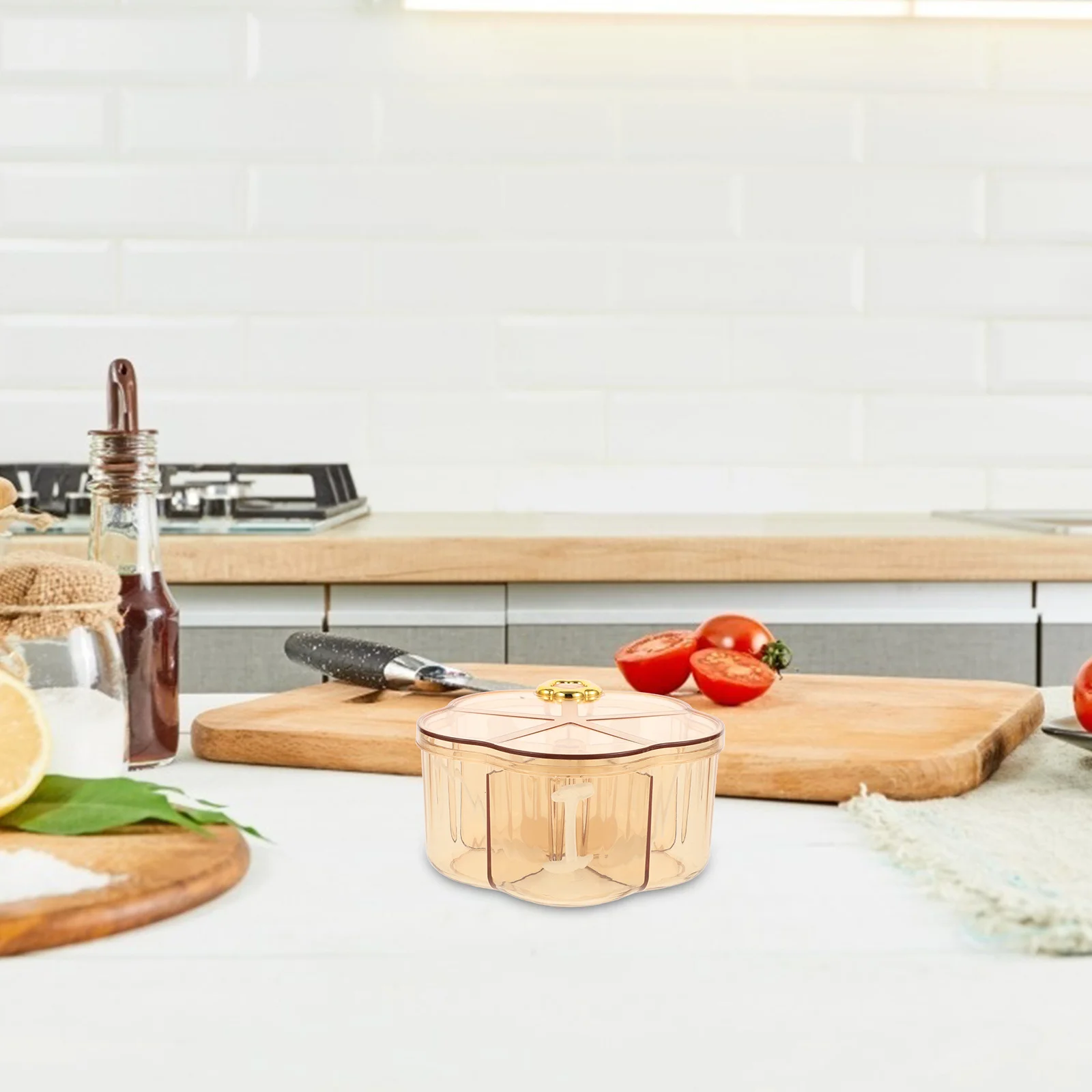 مجموعة صناديق توابل بخمسة أقسام، غطاء شفاف، منظم توابل مقاوم للرطوبة، حاوية بهار المطبخ، صندوق ماسالا قابل لإعادة الاستخدام