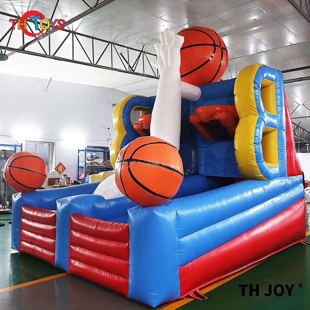 free air shipping 4x3m pvc inflatable basketball hoop carnival game/Inflatable Basketball Double Shot out for playground game