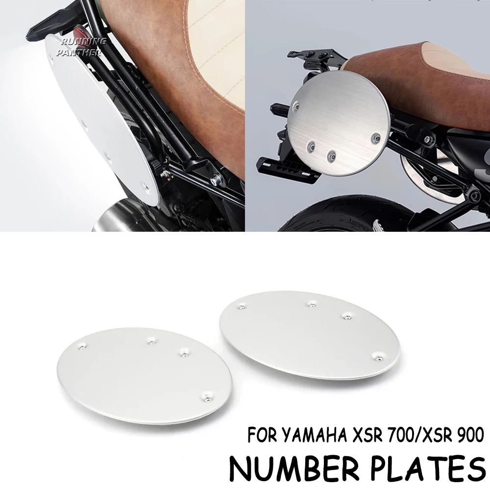 Motorcycle Accessories For YAMAHA XSR700 xsr 700 2021 - 2023 XSR900 XSR 900 2022 2023 Number Plates Silver Side Panel Cover