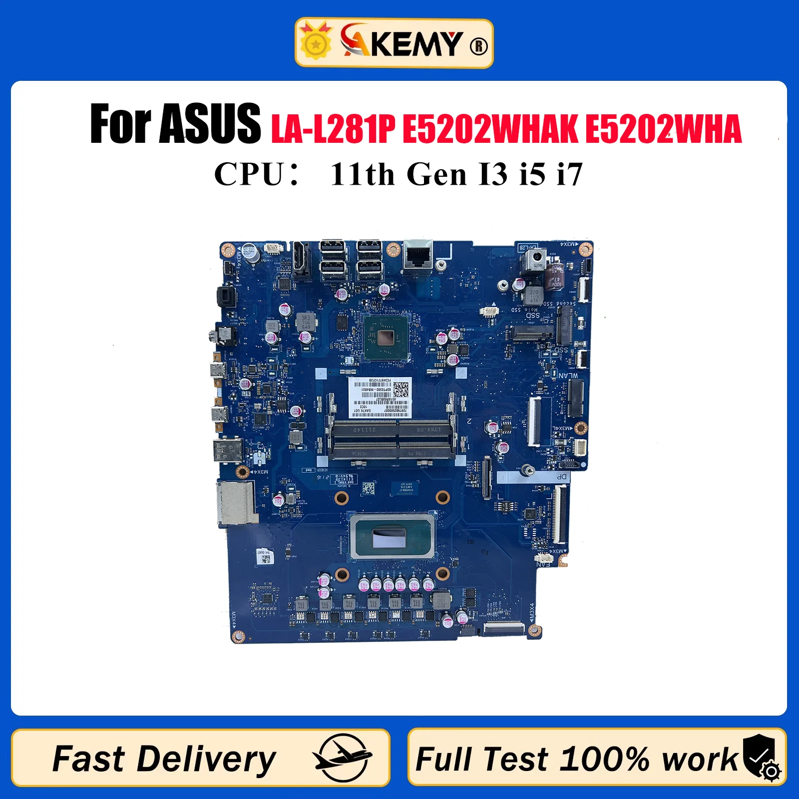 

LA-L281P Материнская плата для ноутбука ASUS ExpertCenter E5 LA-L281P/E5202WHA A5402WH E5202WHAK E5202WHA Материнская плата с 11-го поколения I3 i5 i7