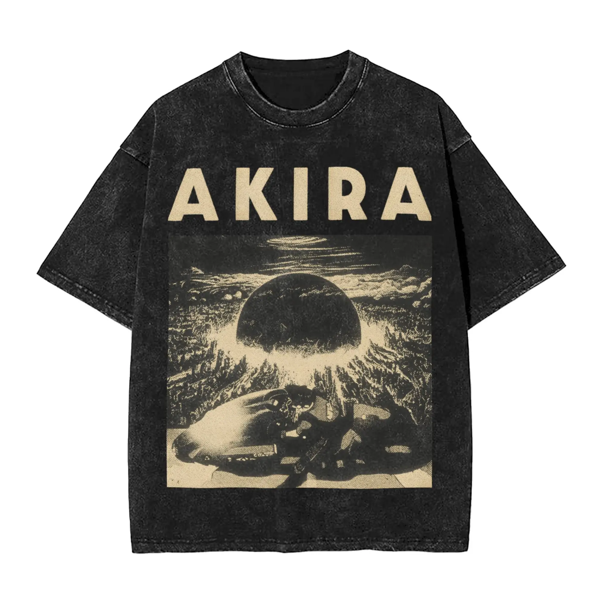 

Мужская футболка из японского аниме Akira Explosion, забавная футболка с короткими рукавами и круглым вырезом, хлопковая одежда для взрослых