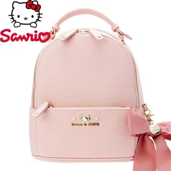 Sanrio-Mini mochila de Hello Kitty para mujer, bolso escolar de alta calidad con dibujos animados, marca de lujo, a la moda