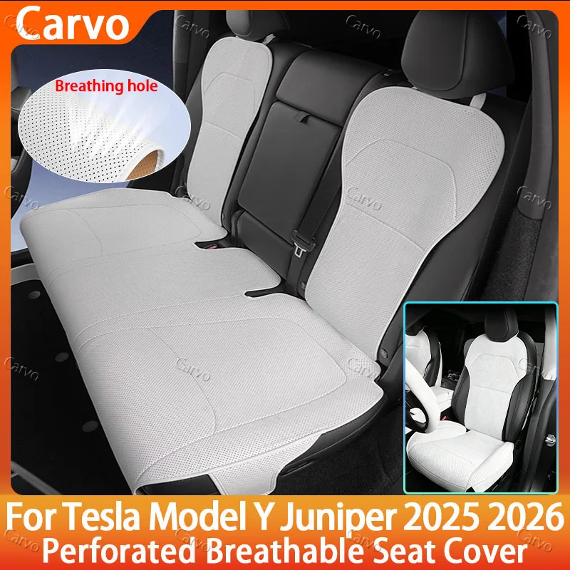 

Чехлы для сидений из перфорированной и дышащей кожи Nappa для Tesla Model Y Juniper 2025-2026: комфорт и вентиляция, универсальная посадка для автомобильных сидений