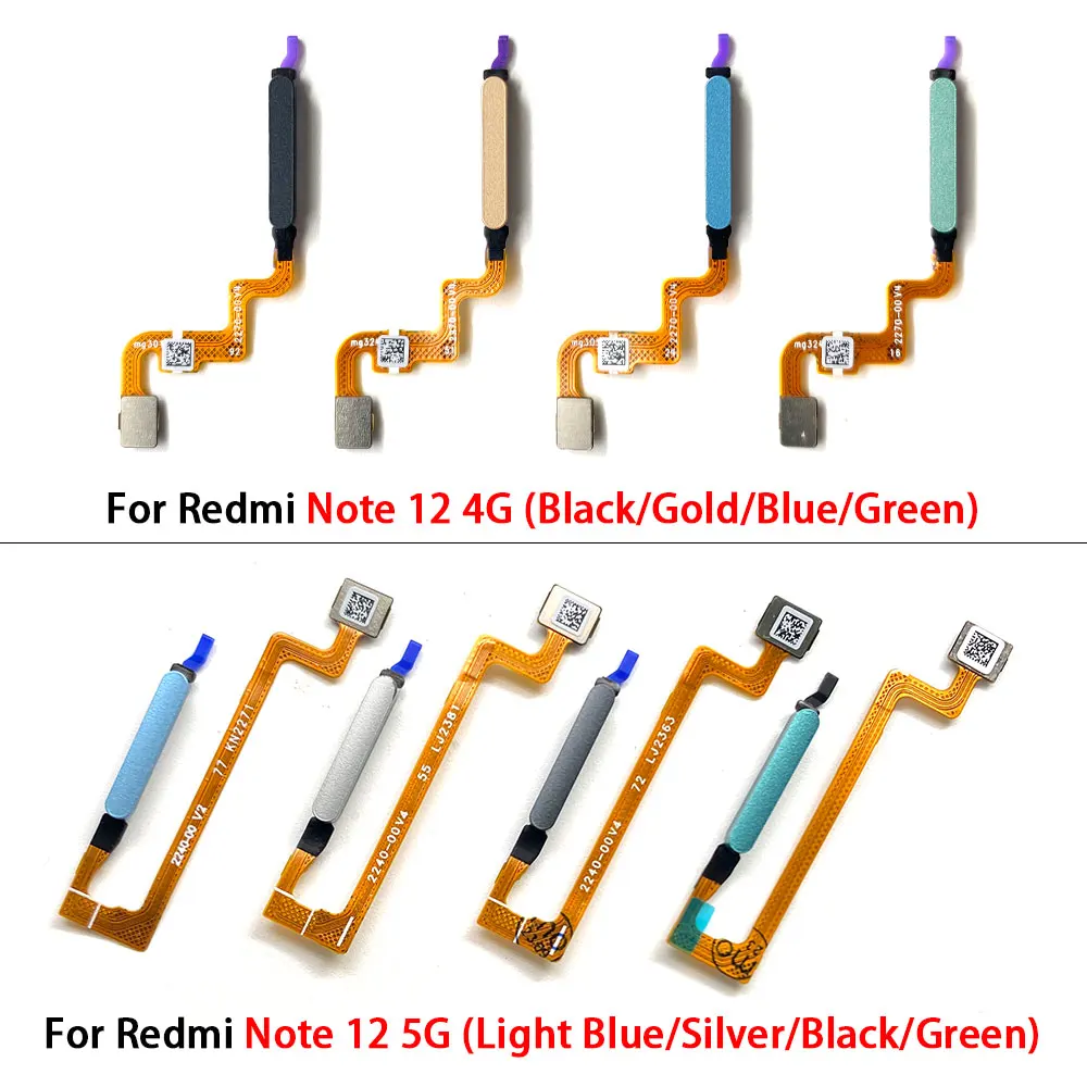 For Redmi Note 12 4G / Redmi Note 12 Pro 5G Fingerprint Sensor Scanner Touch ID Connect Motherboard Home Button Flex