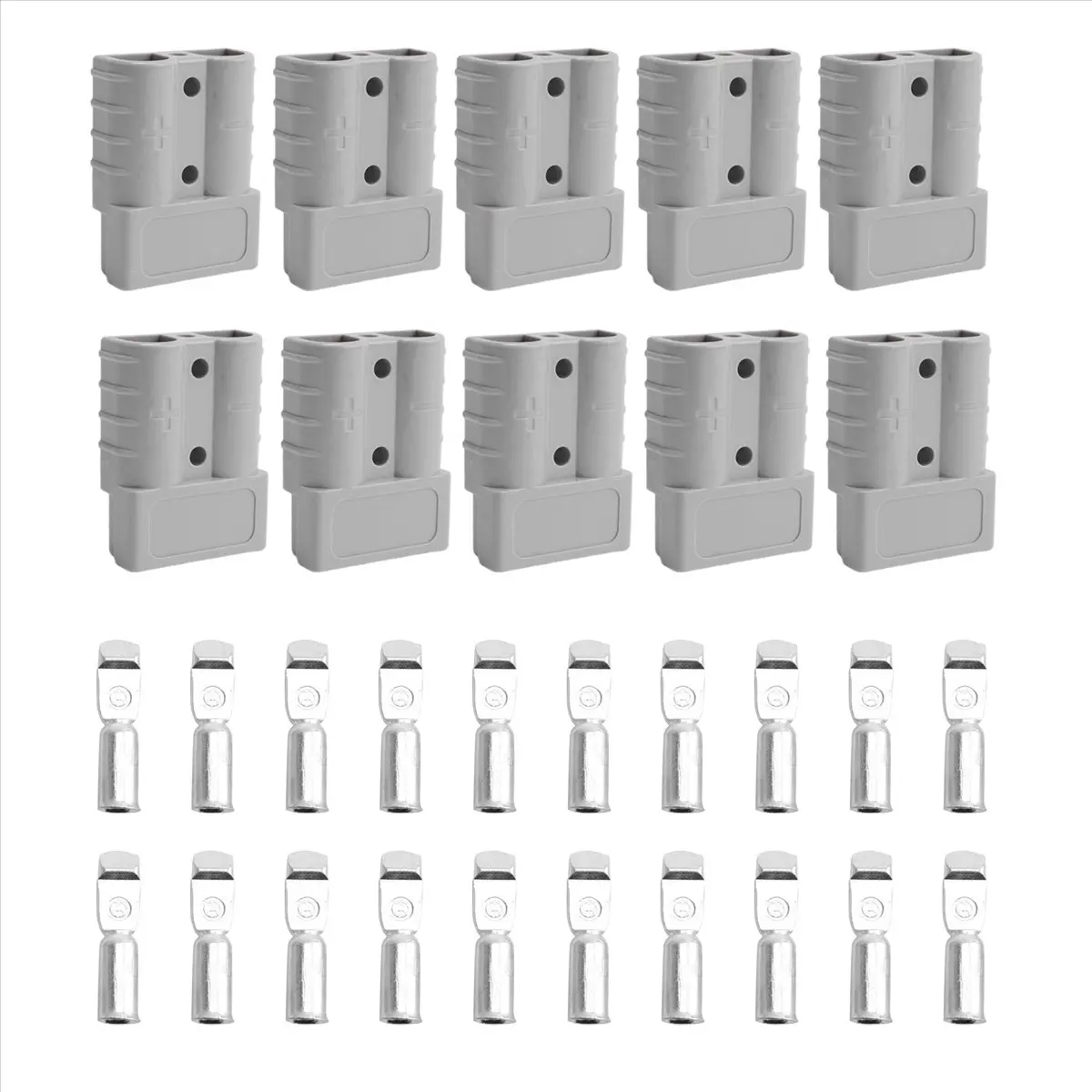 morning 10Pcs for Anderson Style Plug Connectors DC Power Tool 50A 12-24V 6AWG Double Pole with Copper Contact Power Connectors