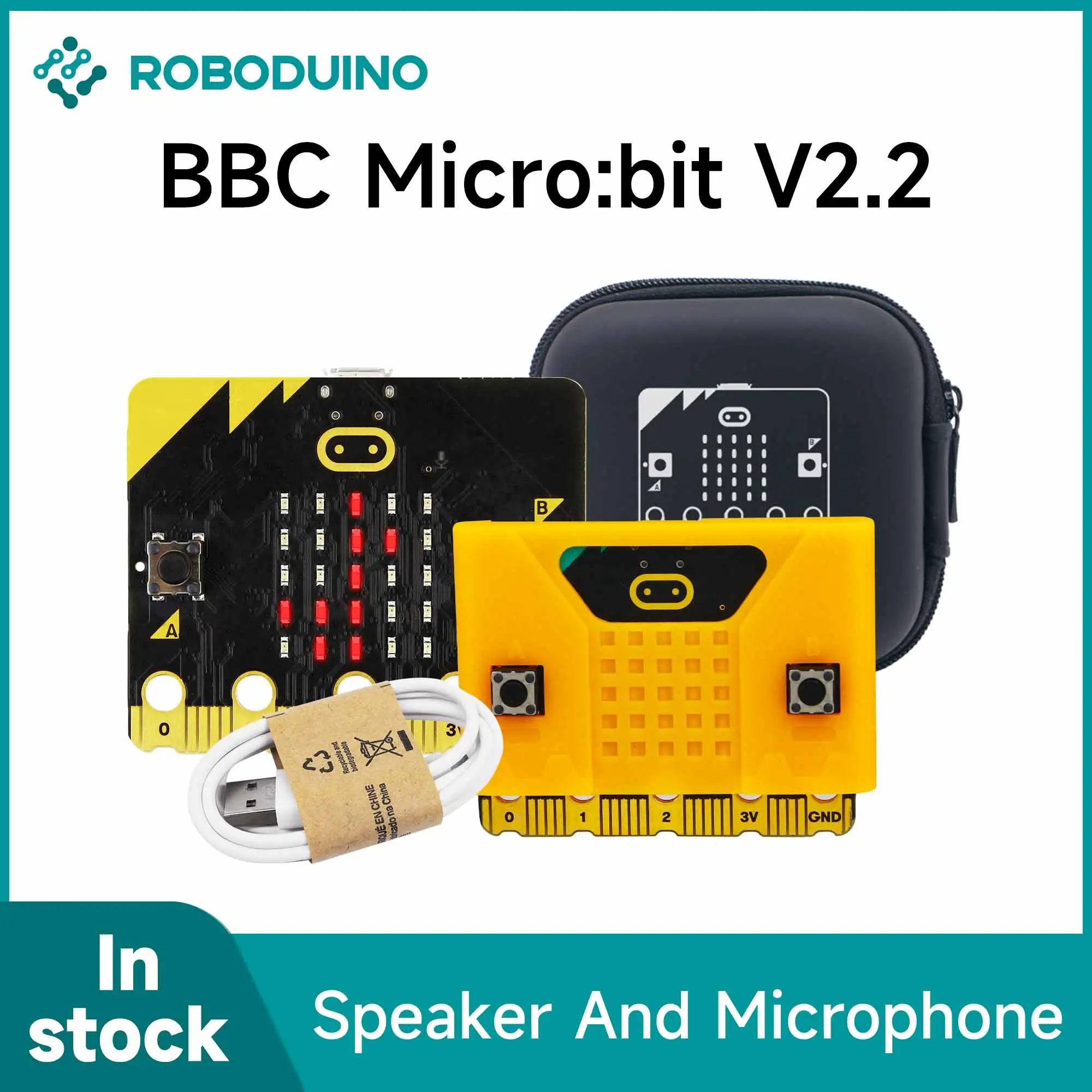 BBC Microbit V2 Development Board Programmable Learning Kit For Kids School Education DIY Electronic Projects with RGB LED Light