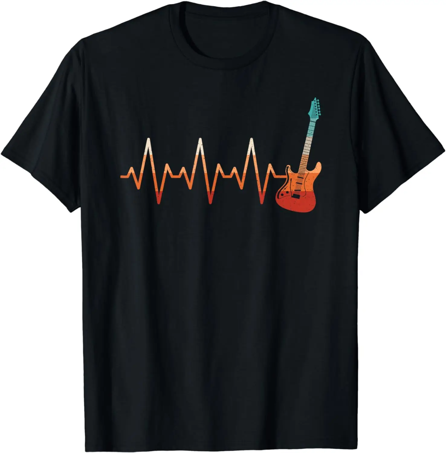 

Retro Electric Guitar Heartbeat Guitarist Rock Music Band T-Shirt
