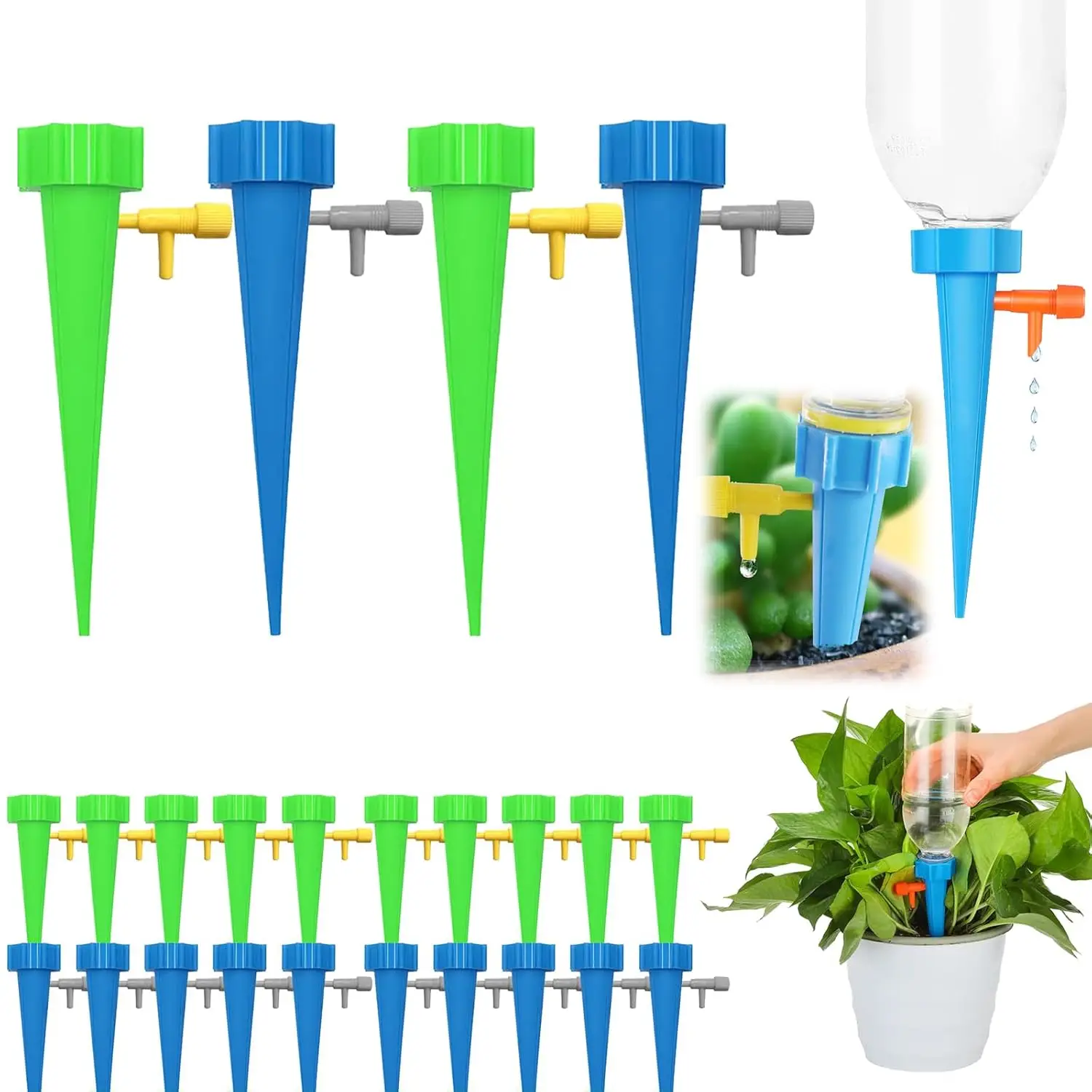 10PCS Self Watering Automatic Drip Irrigation System Adjustable Dripper for Flower Plants Greenhouse Garden Pot Watering Device