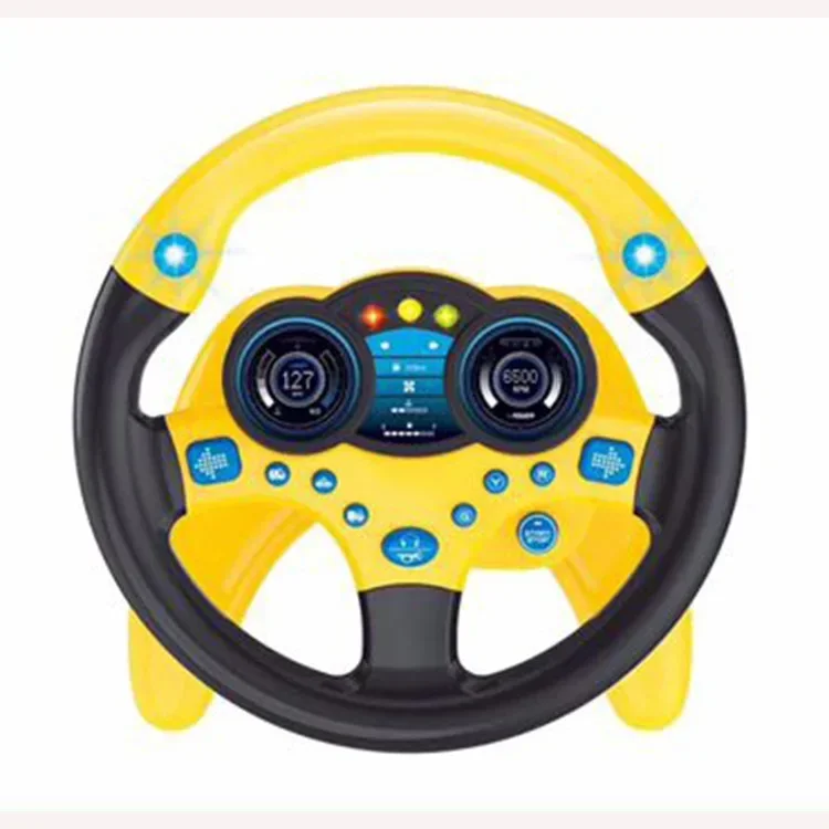 Volante elétrico interativo para crianças – Brinquedo de carrinho de aprendizagem precoce com luzes/sonos e presente de simulação vocal