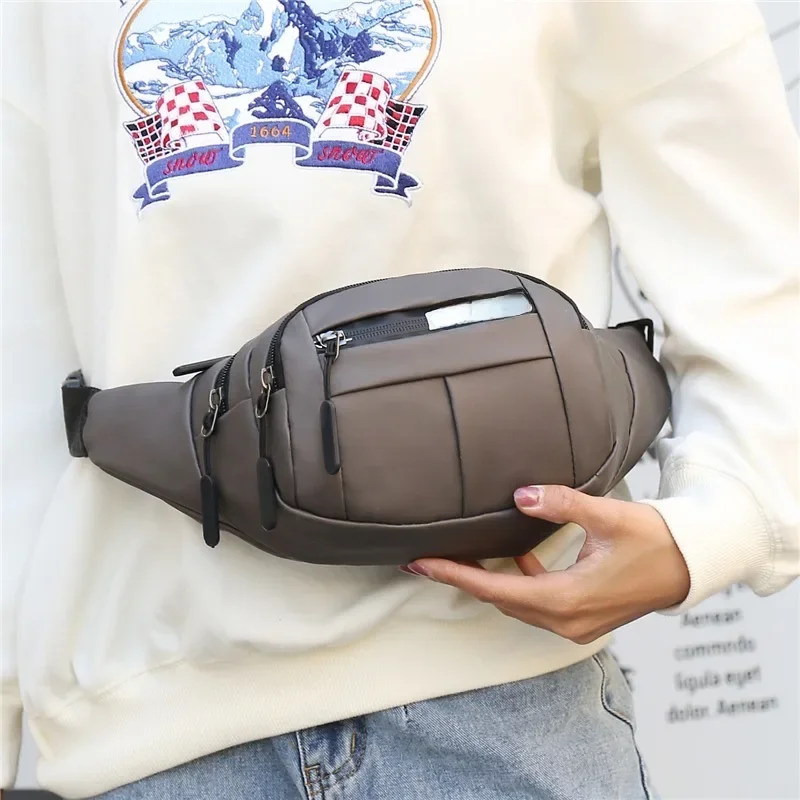 

2023 New Men's Simple Chest Bag Business Commuting Travel Sports Portable Large Capacity Design Sense Mobile ID Coin Belt Purse