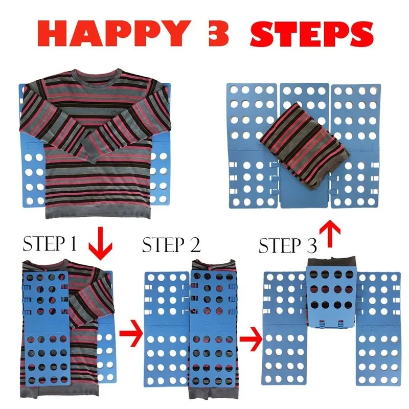 جودة الكبار الاطفال مجلد الملابس السحرية تي شيرت لاعبا المنظم أضعاف توفير الوقت الملابس السريعة للطي مجلس الملابس حامل