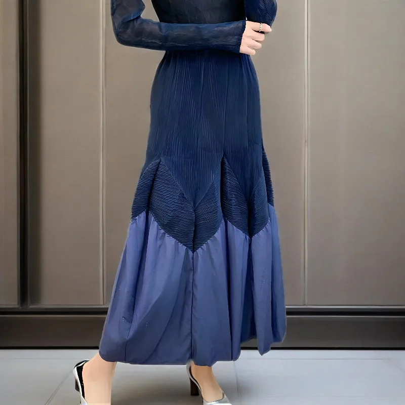 

Miyake Pleated Hand Pleated Half-body Skirt 2025 Fall New Temperament Jupe Ageing Loose Versatile Pleated Thin Half-skirt