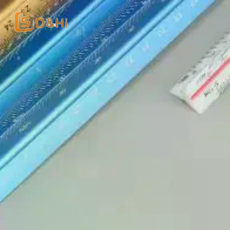 30cm Triangular Scale Ruler 1:20-1:500 Metal Plastic Straight Ruler Metric Architect Engineer Drafting Measure Tool