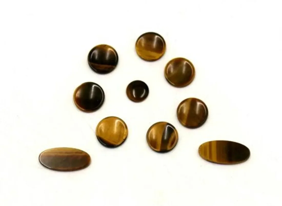 Saxophone Key Buttons, Real Gemstone Inlays, Tiger Eye Stone Key Touch, 9 Pcs Set