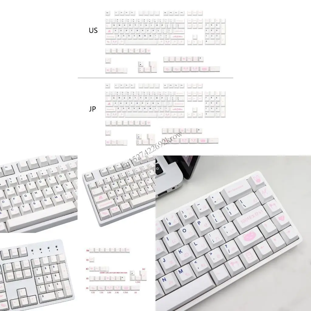 

Thick PBT Keycaps PBT Dye Subbed Cherry Keycap 133-Key Dreaming Girl Japanese Anime For MX Switch Mechanical Keyboard R9CB