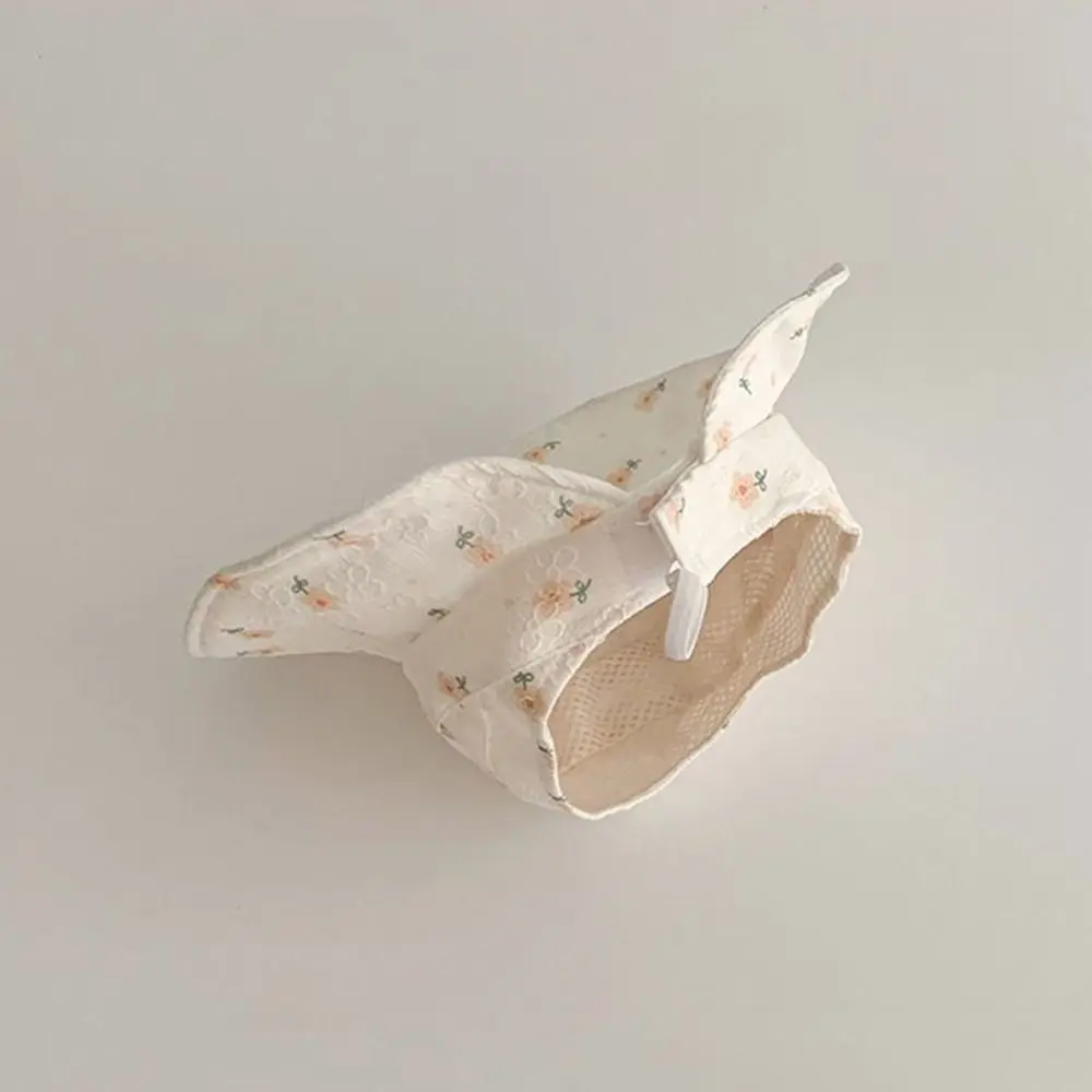 

Мягкая детская панама в корейском стиле с открытым верхом, хлопковая, с широкими полями, для защиты от солнца, дышащая, с цветочным узором, для девочек