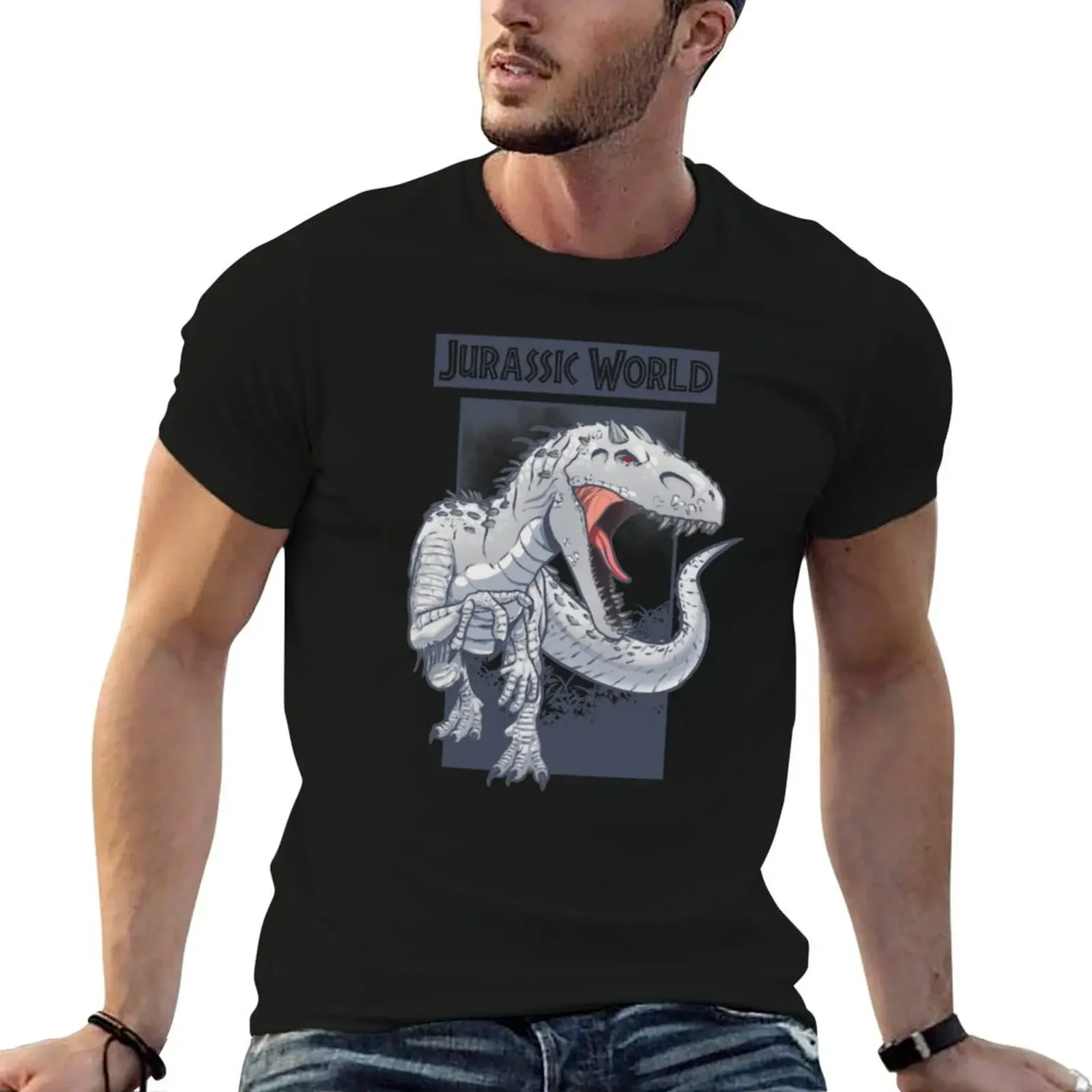 Indominus Rex Jurassic World T-Shirt summer clothes plus sizes anime stuff oversized graphic tee T-shirt men