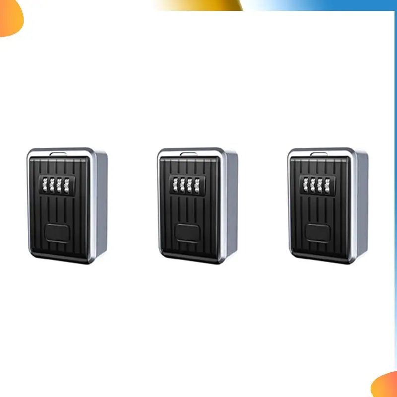 

B48A 3X Lock Box 4-значная комбинация Водонепроницаемая коробка Устойчивый к атмосферным воздействиям укрытие ключей с с сбрасываемым кодом Хранение ключей Настенный монтаж