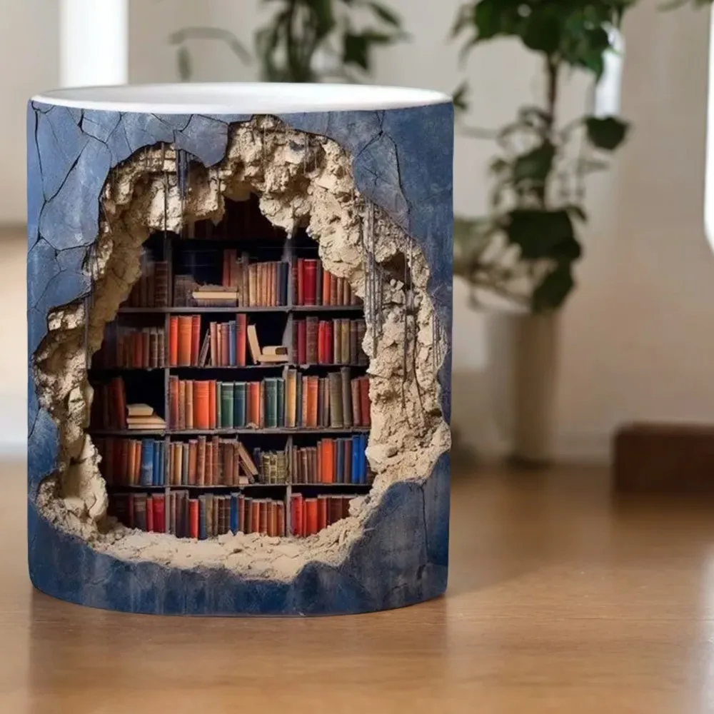 Creative Mark Cup Coffee Cup Tea Cup Christmas Gifts 3D Effect Wall Crash and Book Shelf