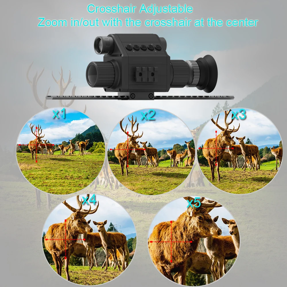 Megaorei M5 Night Vision Scope for Hunting Infrared Riflescope Monocular Zoomable Digital Camera HD 1080P with Crosshair