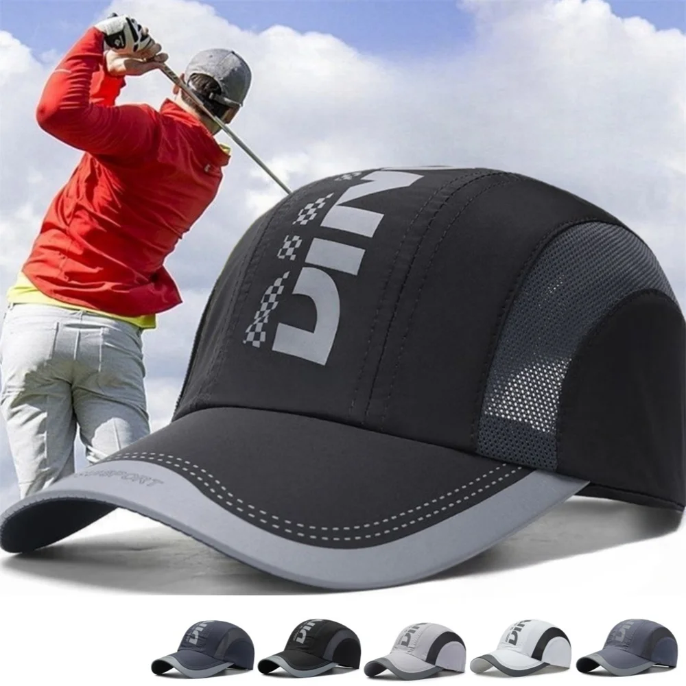 

Outdoor Sport Men's Baseball Cap Thin Quick Drying Hat Unisex Waterproof Breathable Golf Cap Foldable Cycling Hat Sun Protection