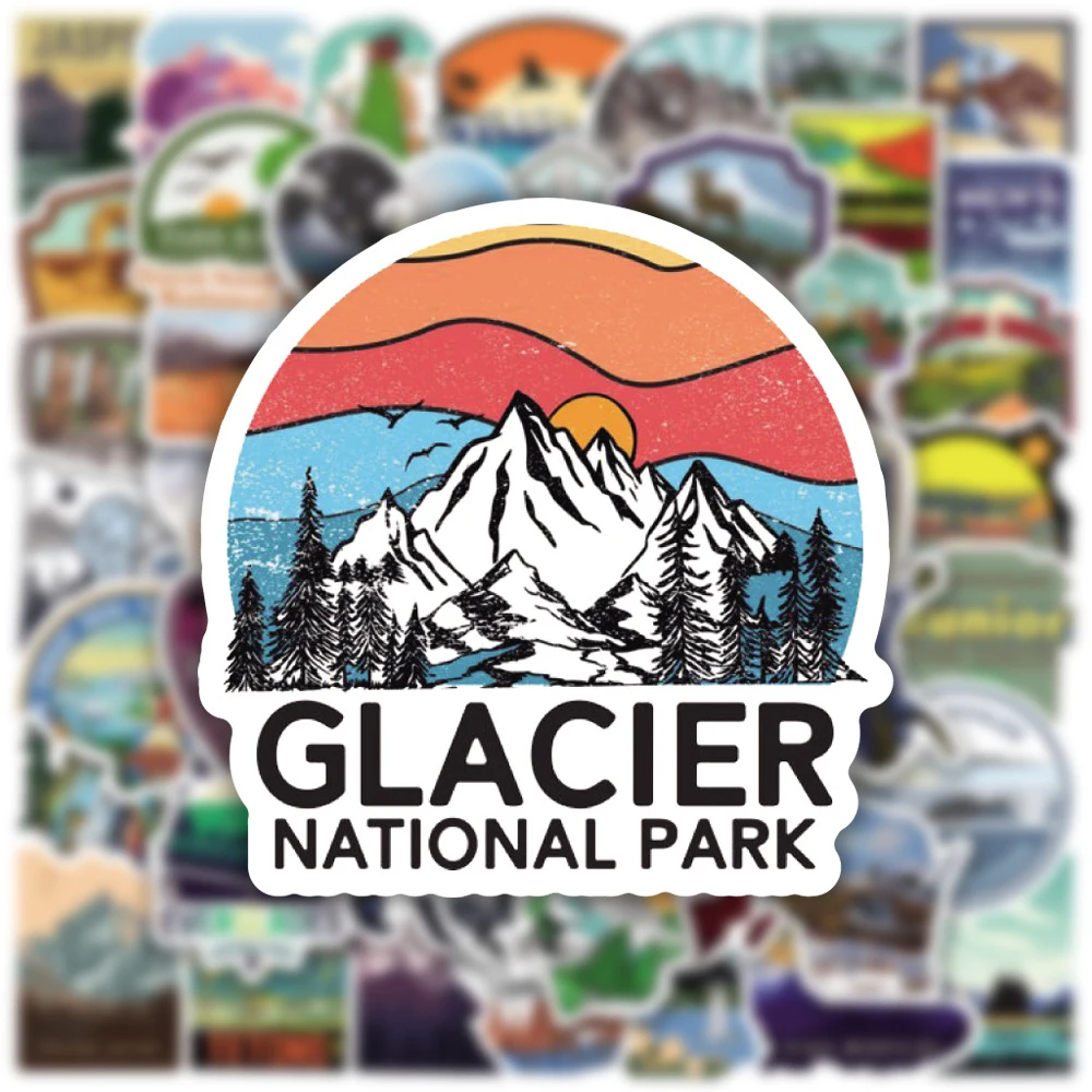 

10/30/50/100pcs Cartoon Outdoor Adventure Camping Stickers Hiking Travel Landscape Sticker Luggage Notebook Phone Decals Packing