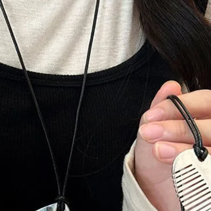 قلادة مشط عصرية للسيدات، سترة طويلة عصرية، إكسسوار متعدد الاستخدامات للفتيات