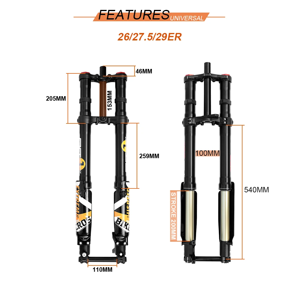 FASTACE DH Fork 26/27.5/29 Inch Hydraulic Suspension Motorcycles Fork Downhill Bike Mountain Bicycle Inverted Forks