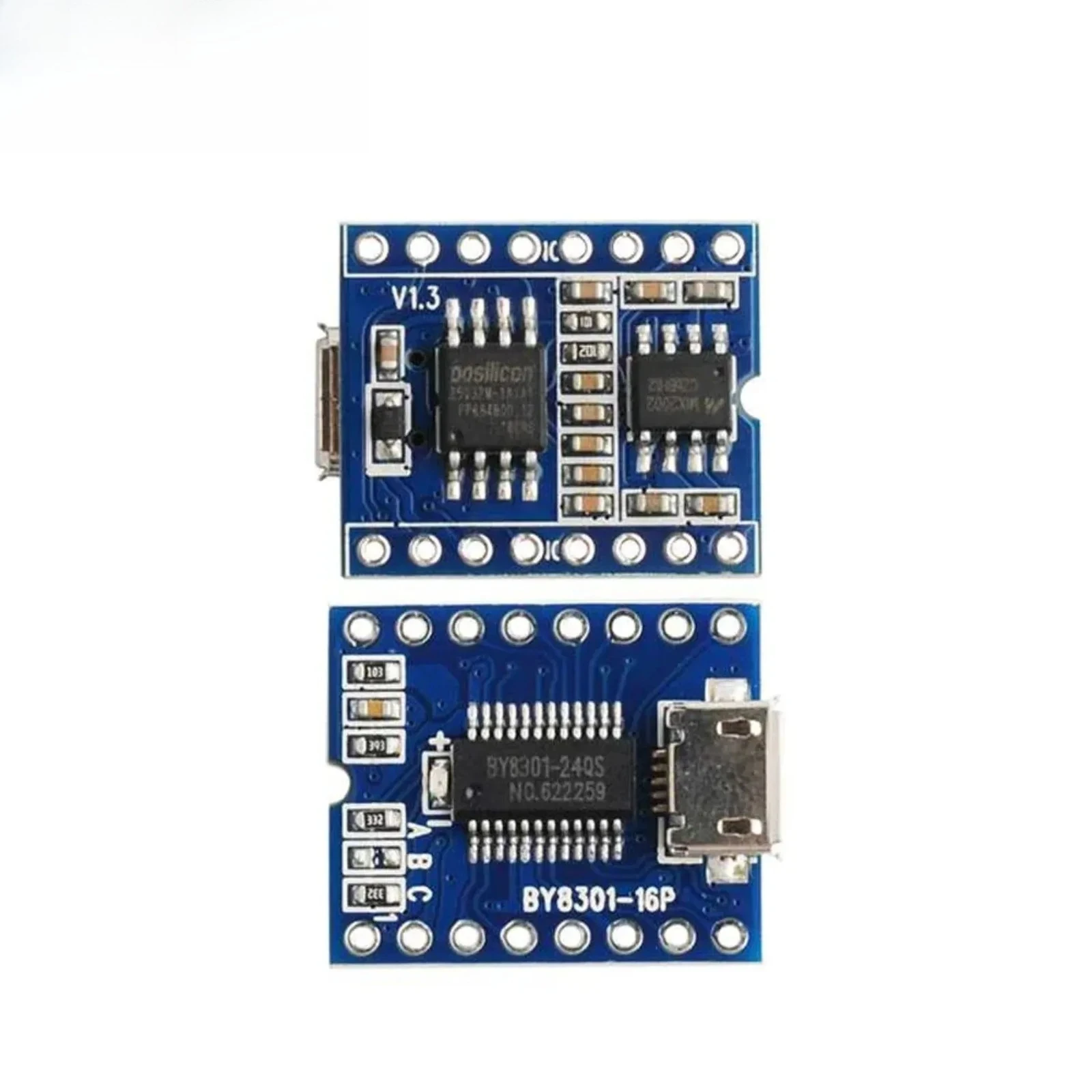 1PCS/2PCS BY8301-16P SSOP2 MP3 Modul mit SPI Flash, 3W Verstärker & Micro USB für Audio Serielle Sprachsteuerung