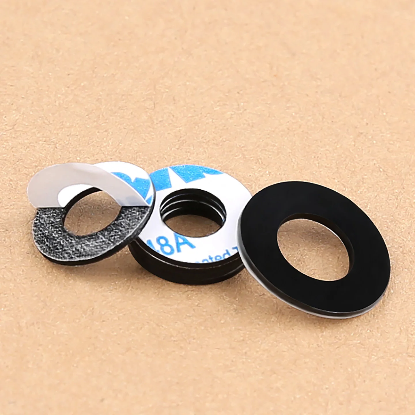M2~M12 Hard Plastic PVC Washer Single-sided Adhesive Round Flat Pad Insulating Ring Spacer Black With Adhesive Screw Washers