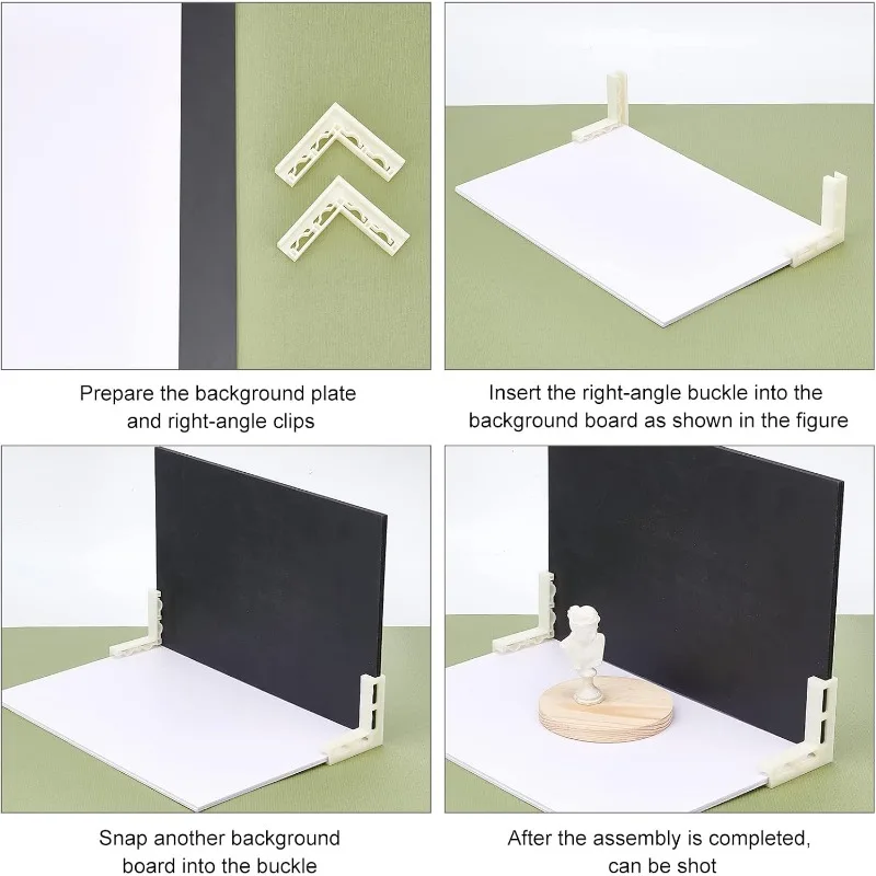 4 قطعة بين قوسين للصور خلفية مجلس التصوير خلفية لوحات حامل البلاستيك L ركن بين قوسين للأغذية والمجوهرات ماكياج #5